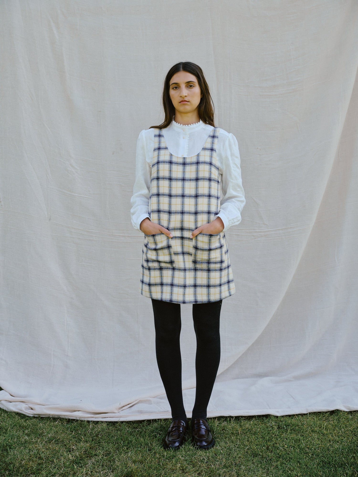 Penrith Mini Dress Yolk Check