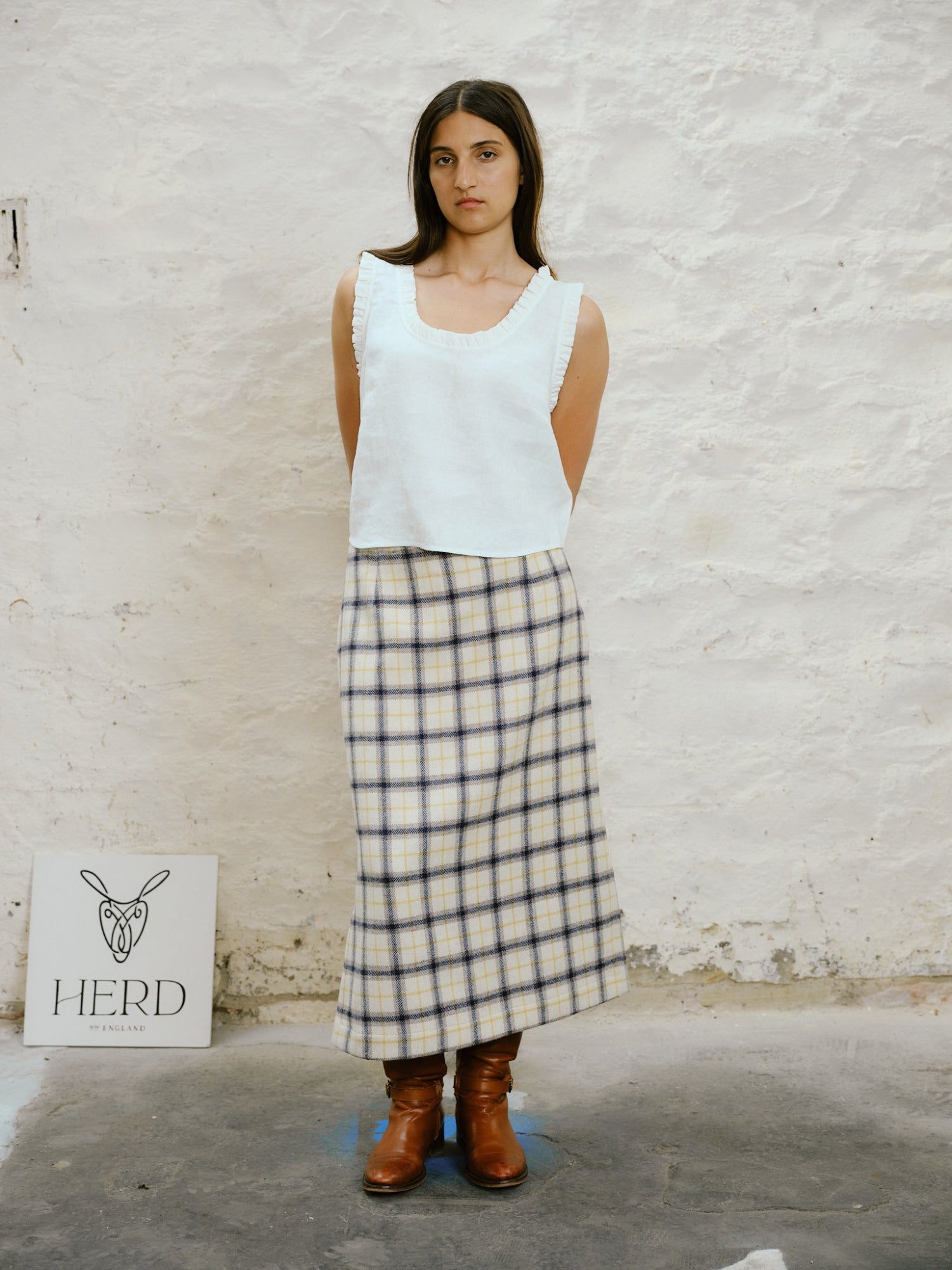 Mellor Skirt Yolk Check
