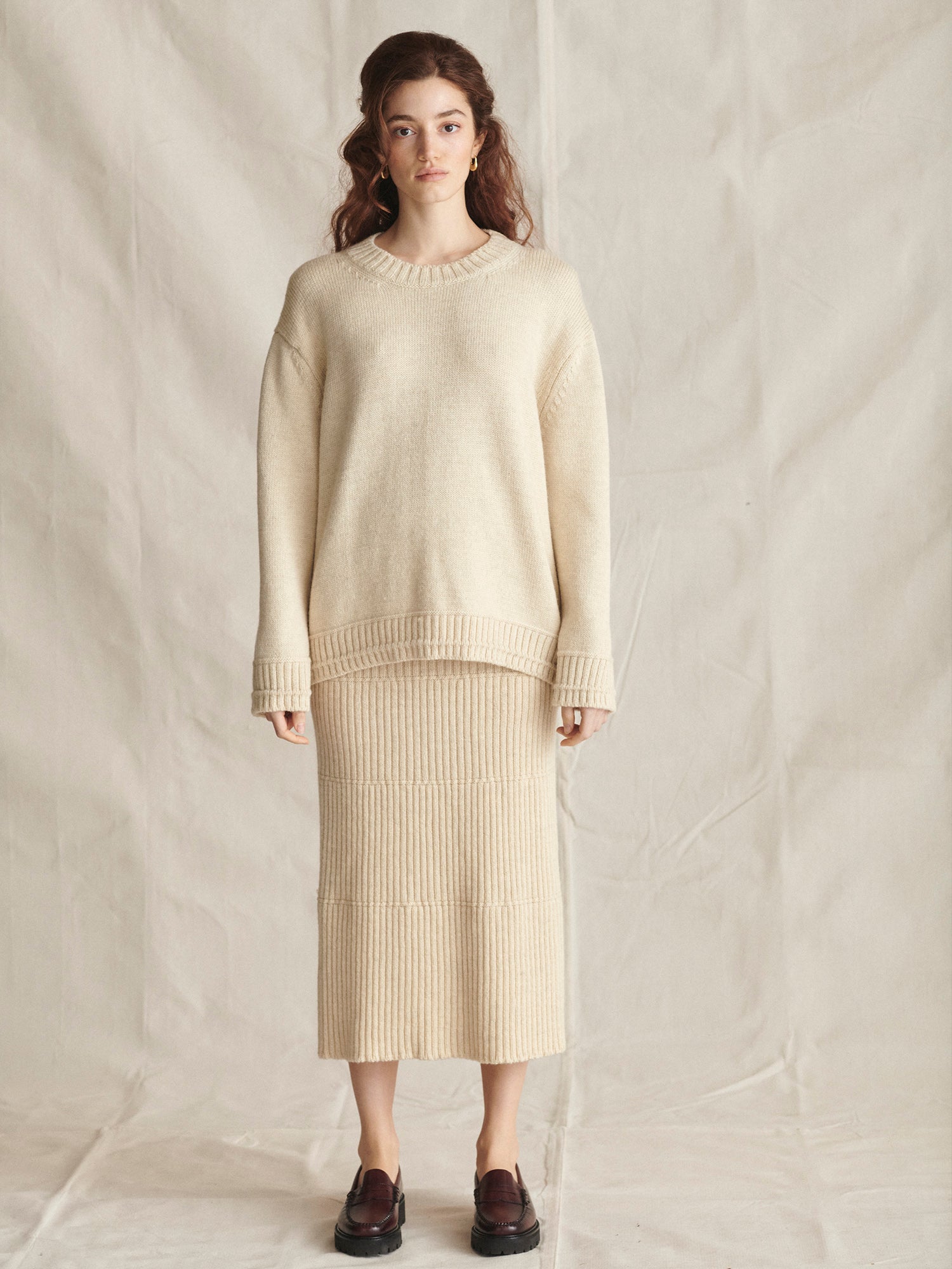 Brampton Crew Neck Jumper Ecru
