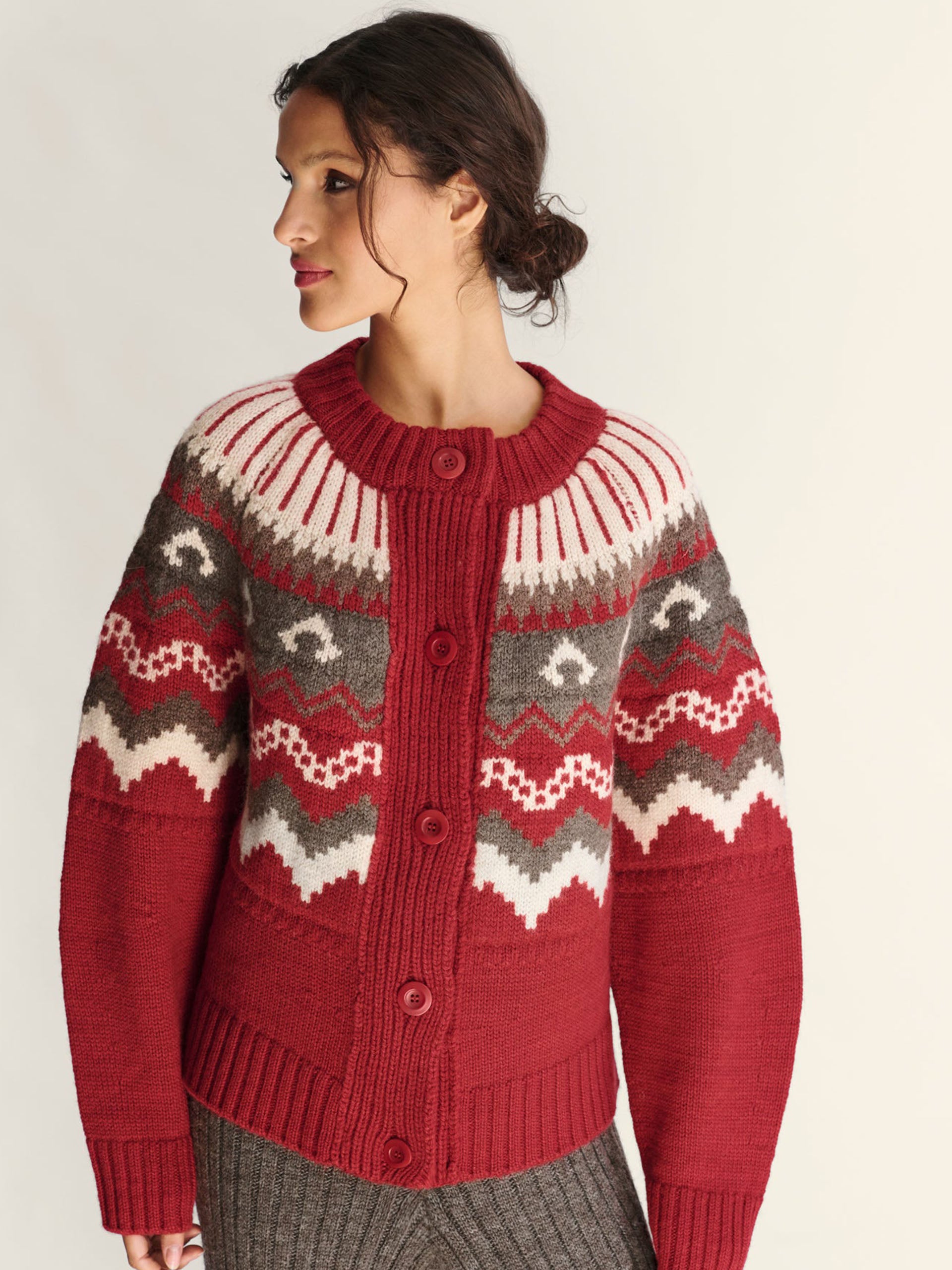 Fleetwood Cardigan Jam Peat & Ecru
