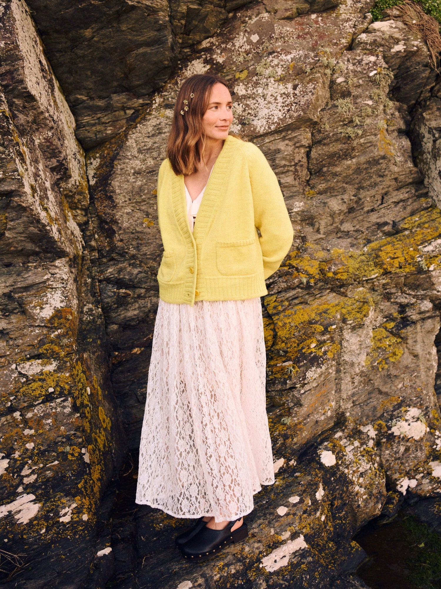 Ingleton Crop Cardigan Lemon