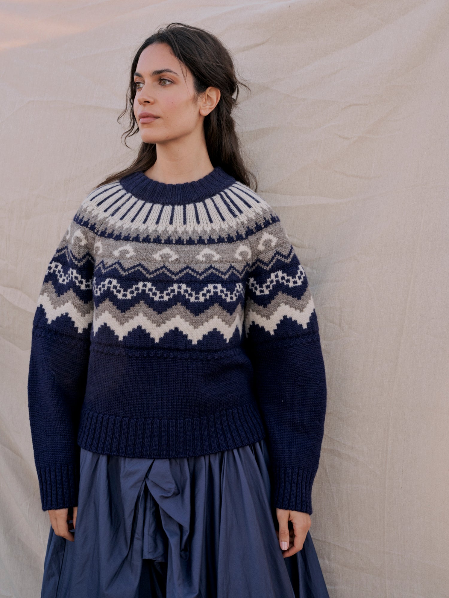 Fleetwood Jumper Damson Mist & Ecru