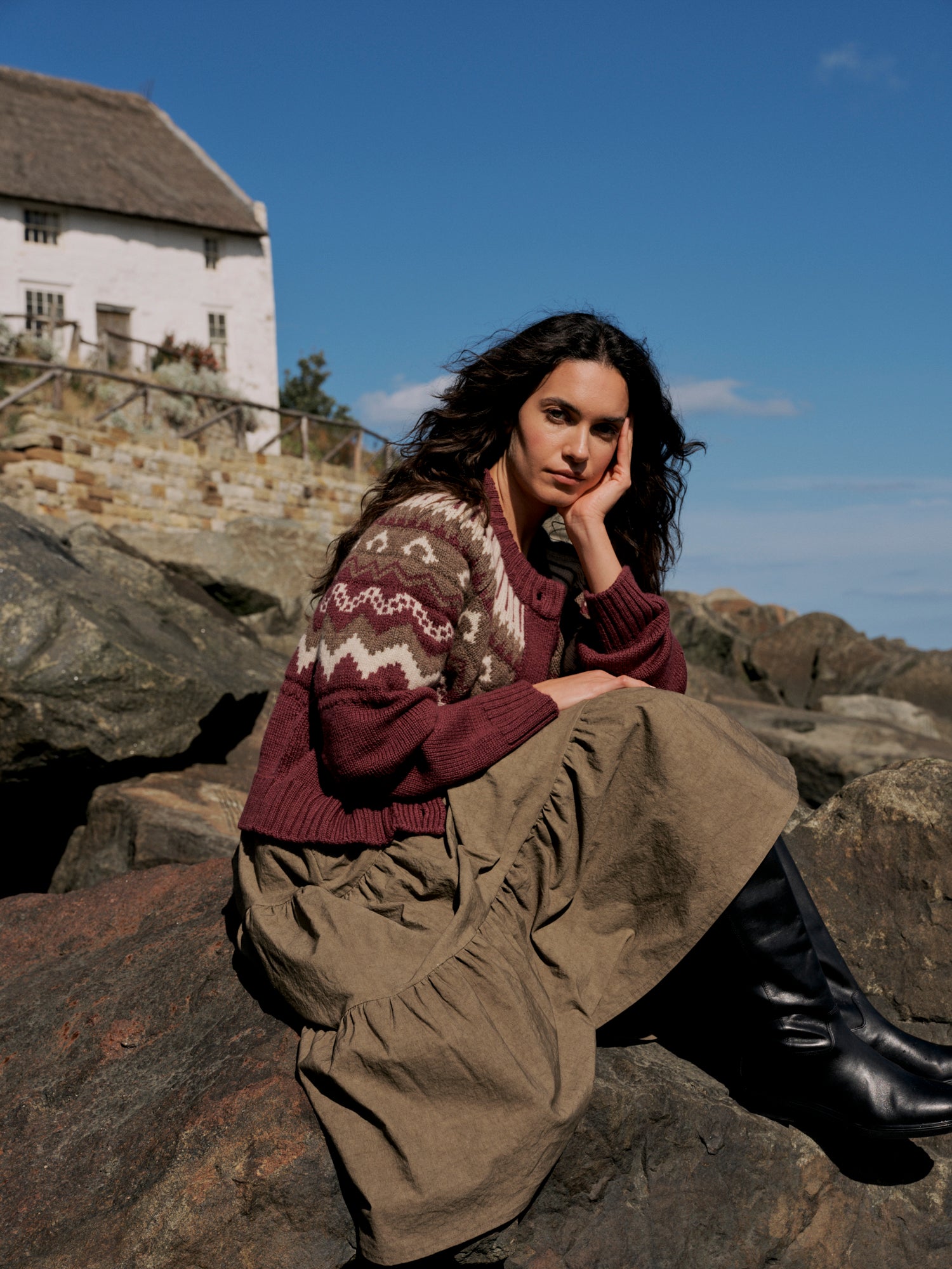 Fleetwood Cardigan Loam & Ecru