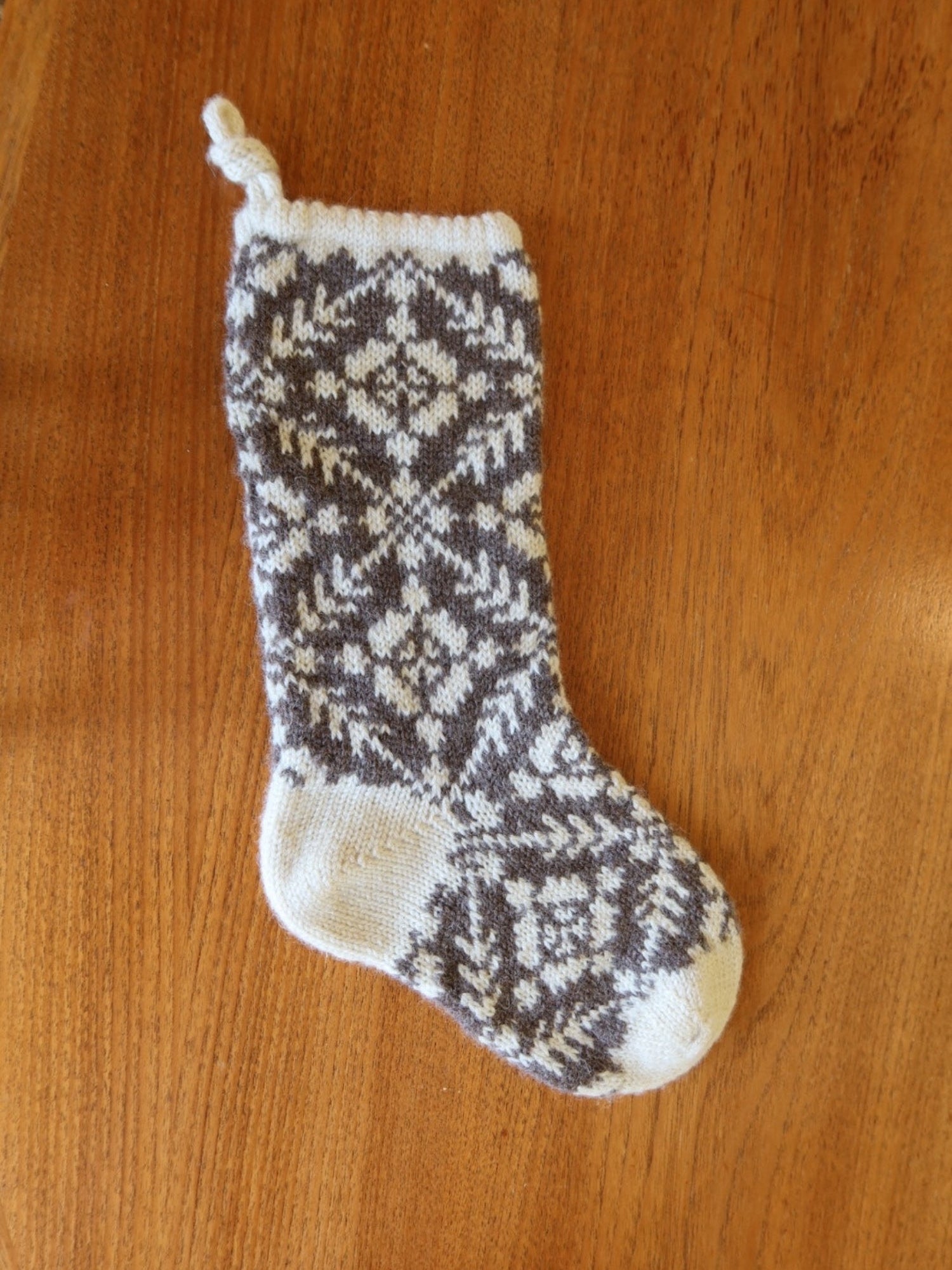 Knit Pattern Christmas Stocking