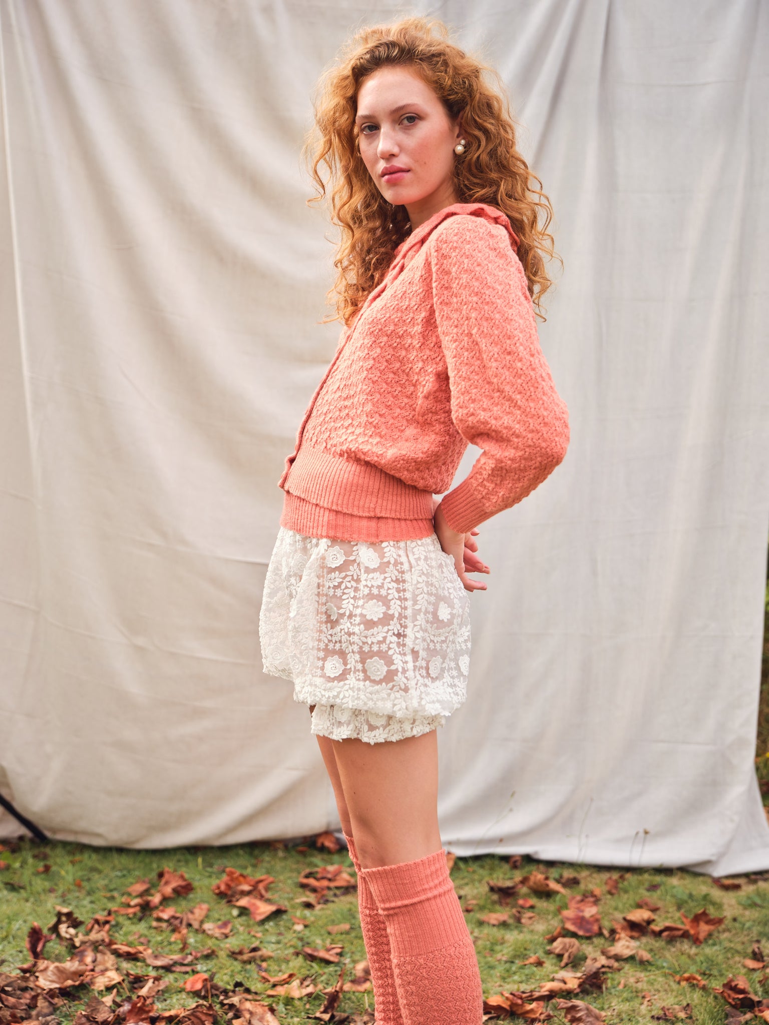 Lytham Cardigan in Shrimp