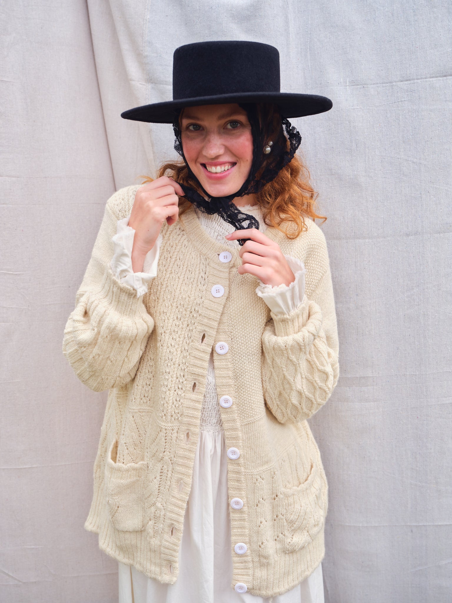 Freckleton Cardigan in Ecru or Moss