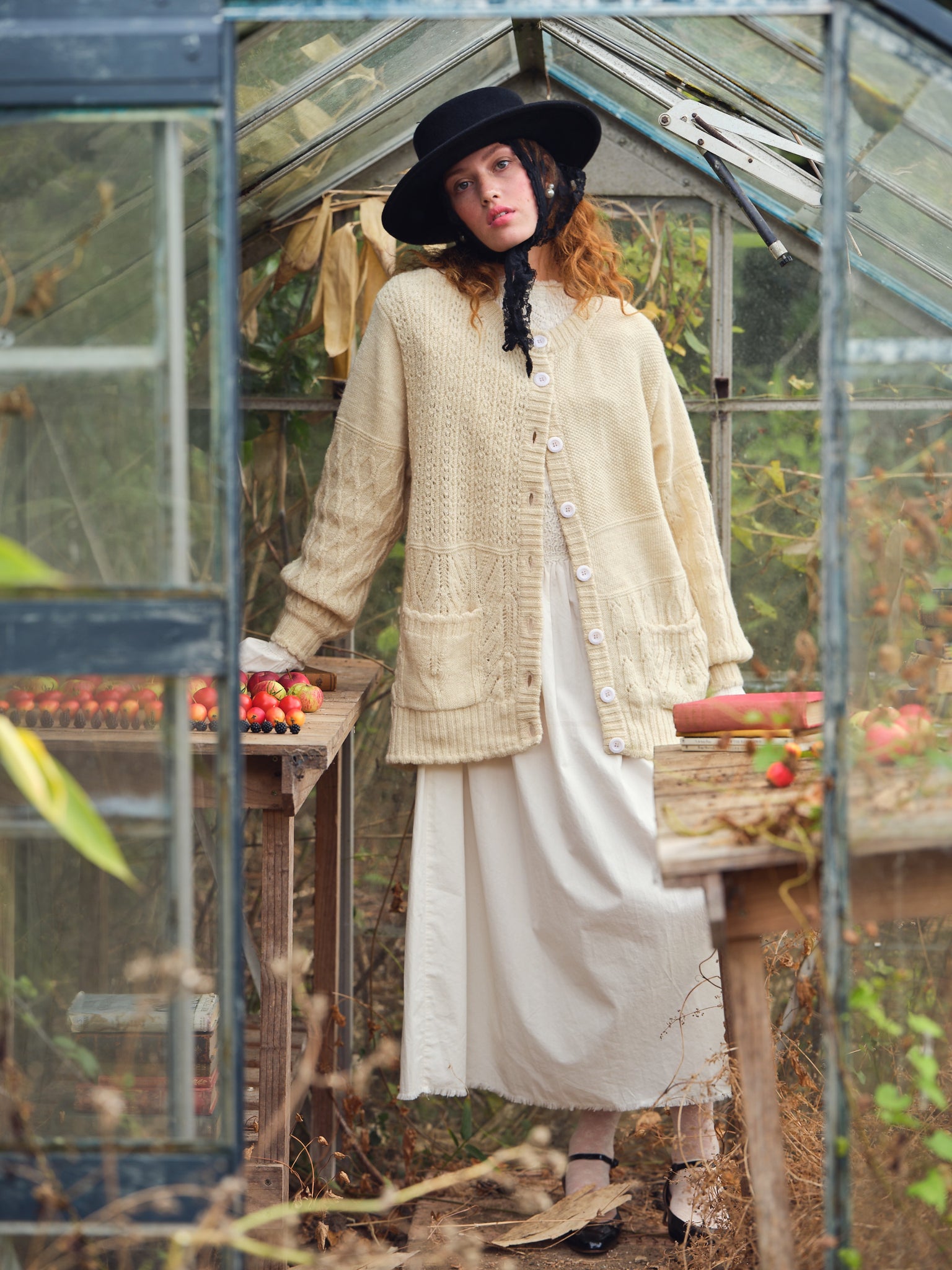 Freckleton Cardigan in Ecru or Moss
