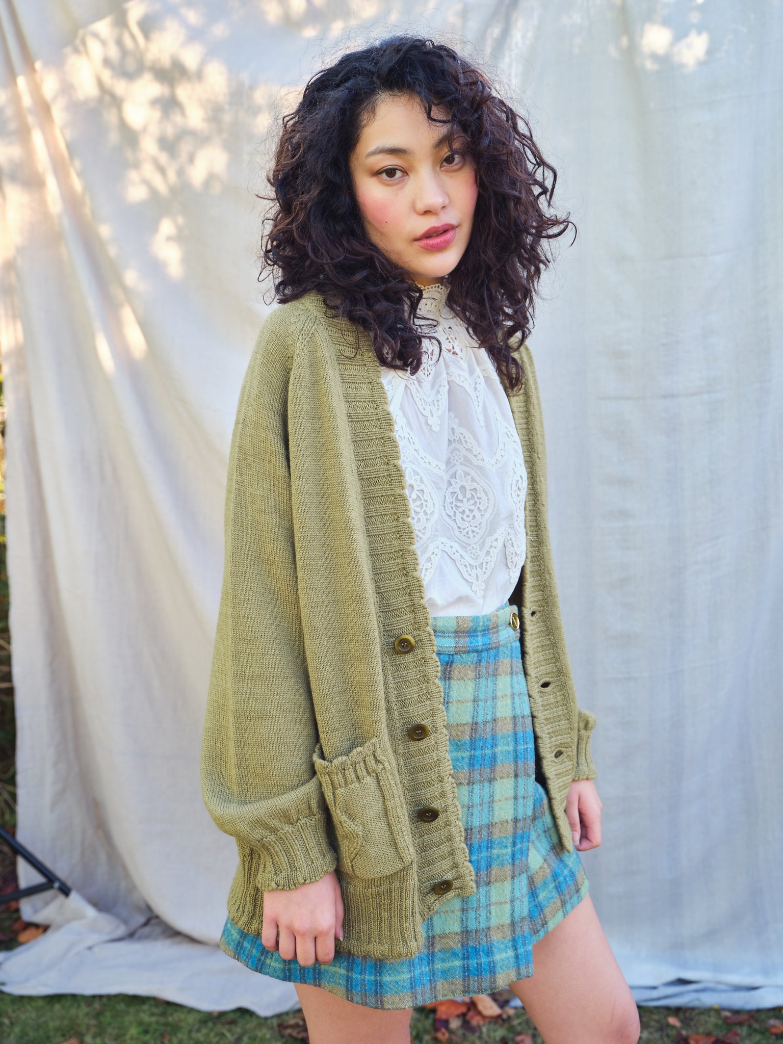 Elswick Cardigan in Moss