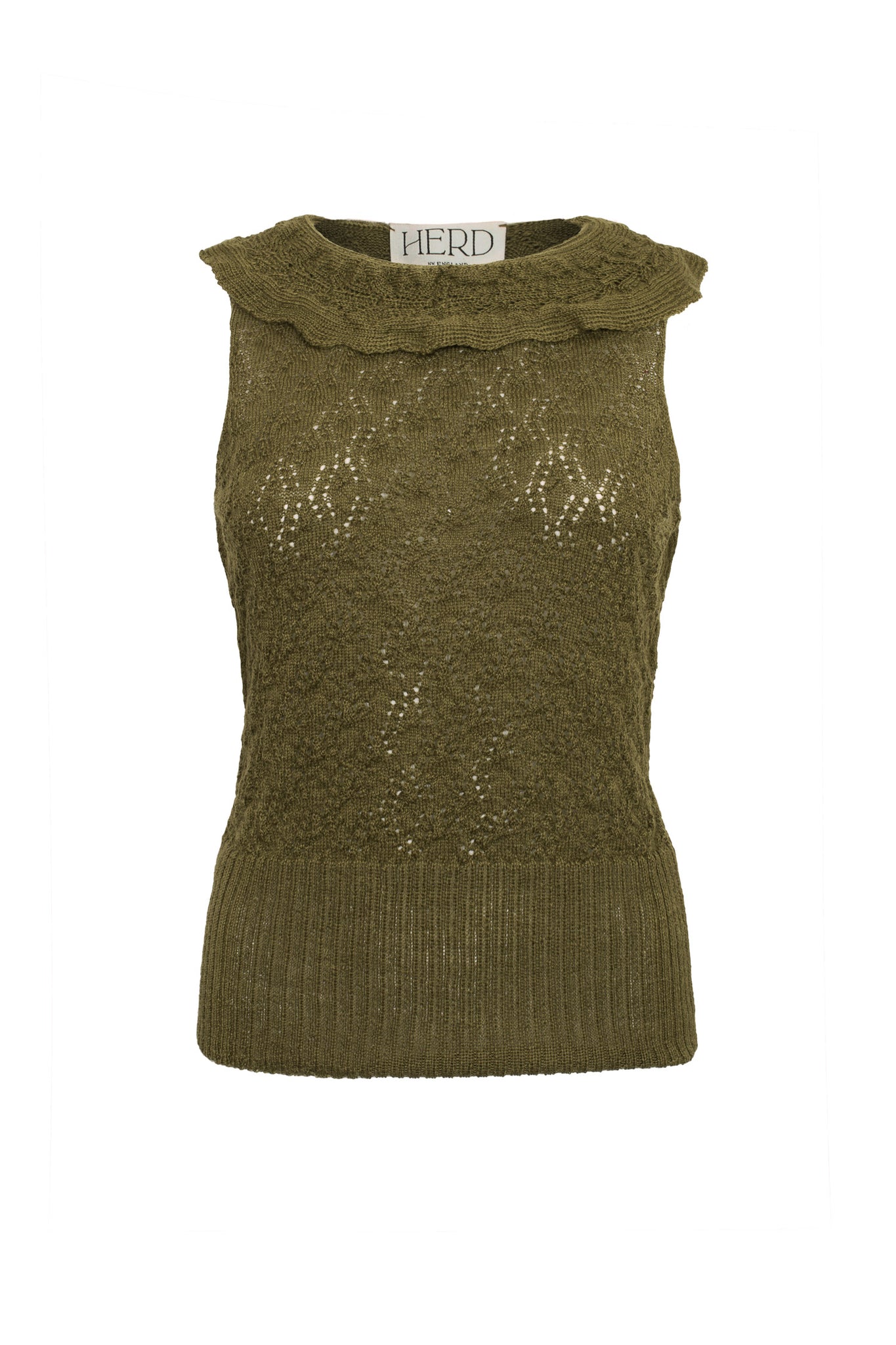 Lytham Ruffle Vest in Forest